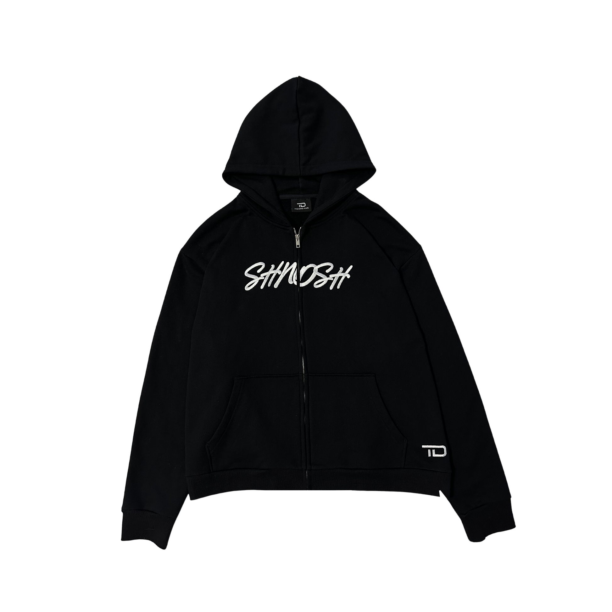 "SHNOSH" ZIP HOODIE BLACK